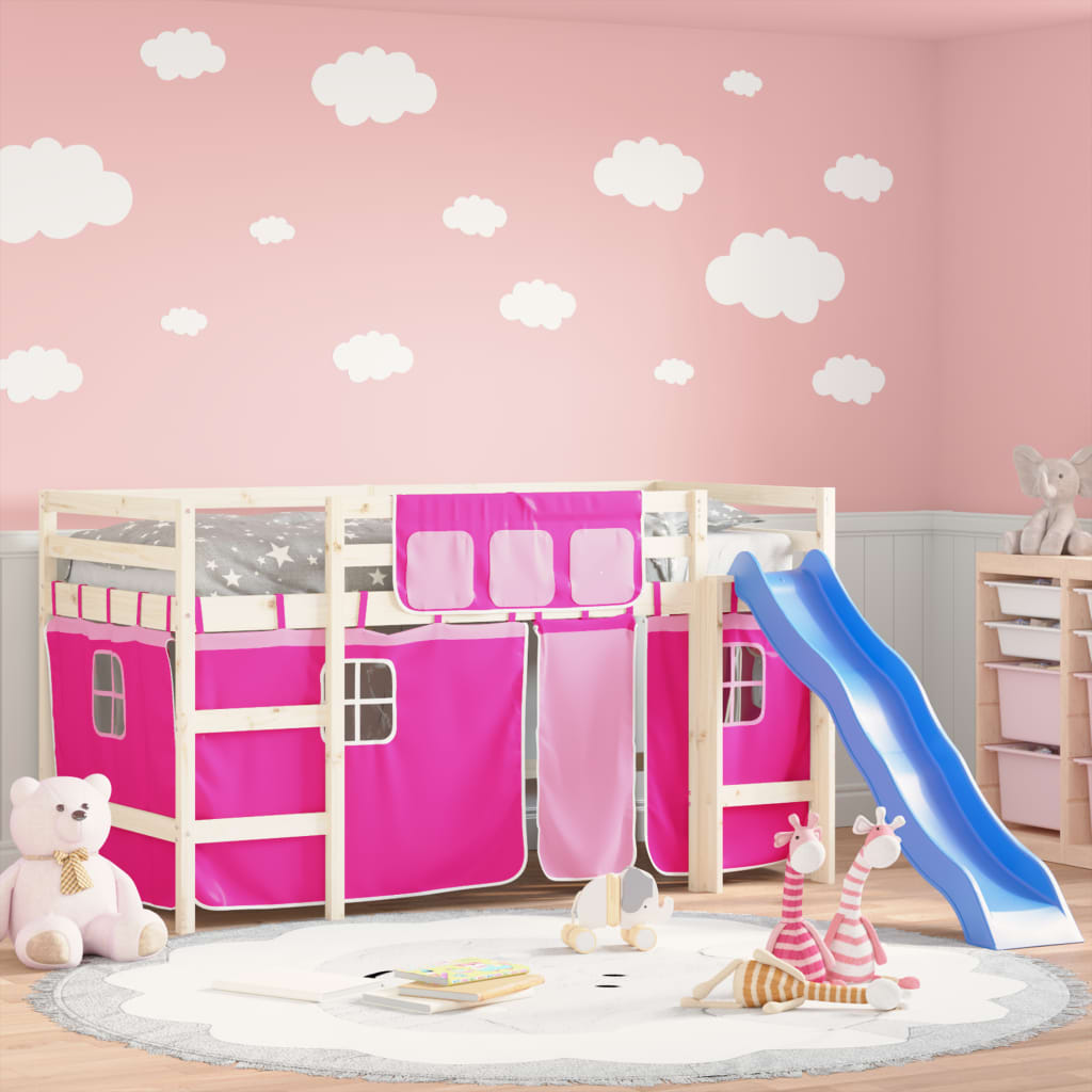 Cortinas para cama elevada poliéster rosa