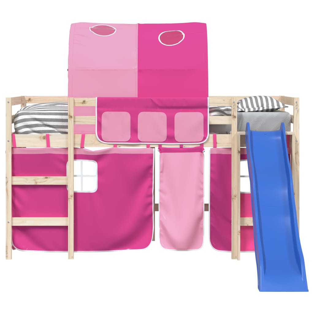 Cortinas para cama elevada com túnel poliéster rosa