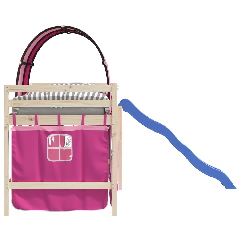 Cortinas para cama elevada com túnel poliéster rosa