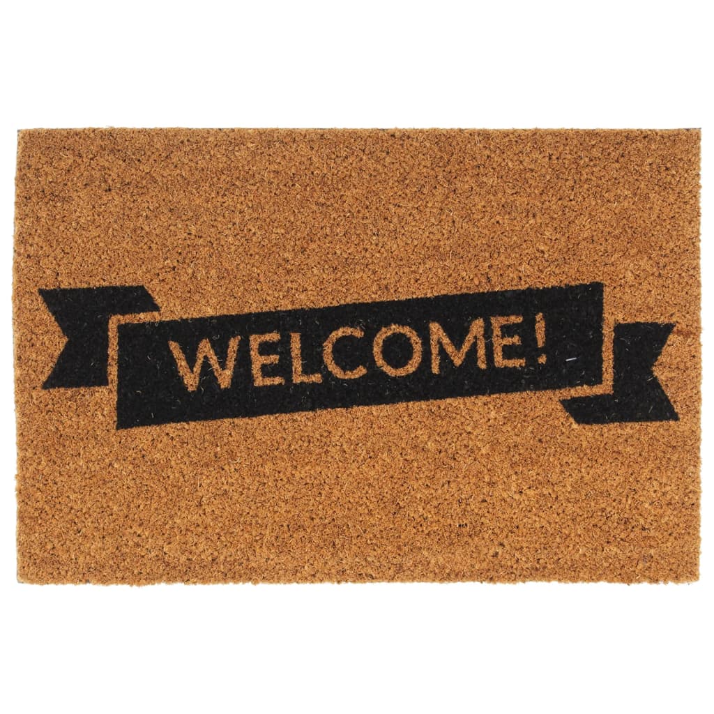 Tapete de porta 40x60 cm fibra de coco tufada natural