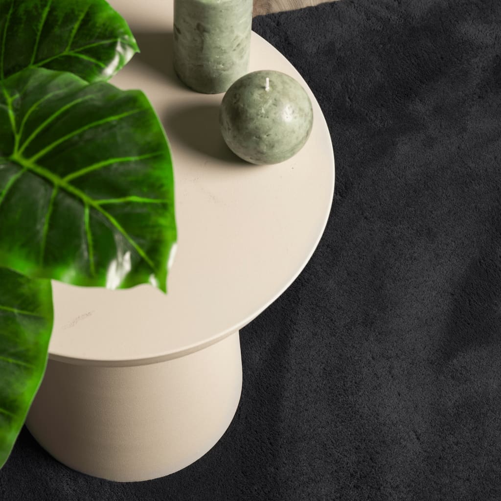 Tapete pelo curto macio e lavável HUARTE 160x160 cm preto