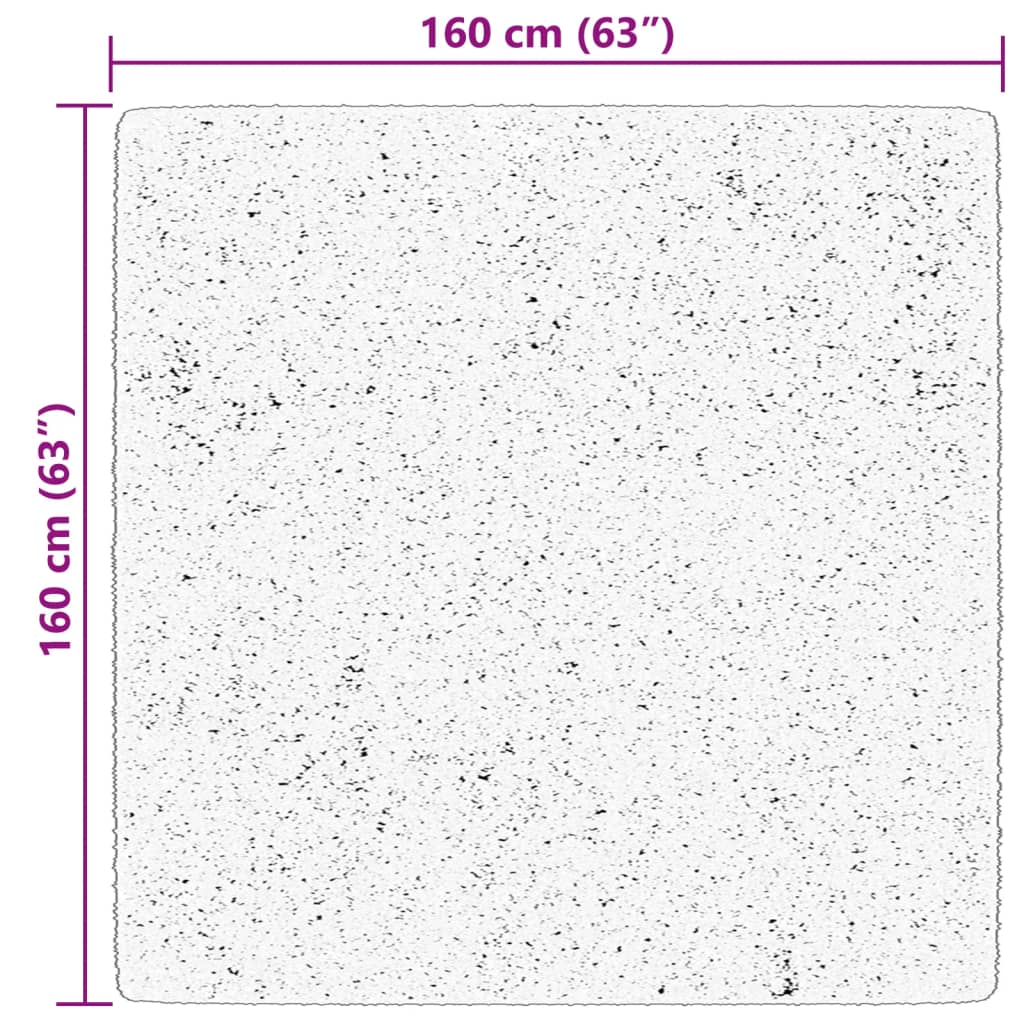 Tapete pelo curto macio e lavável HUARTE 160x160 cm preto