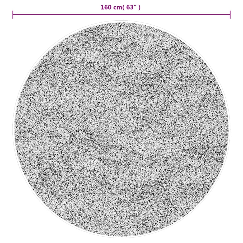 Tapete shaggy de pelo alto PAMPLONA Ø 160 cm bege e antracite