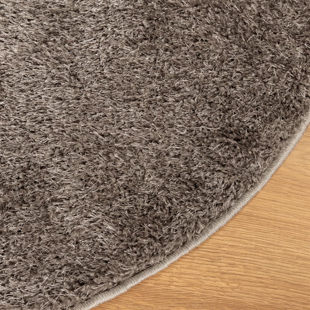 Tapete de pelo alto com aspeto brilhante ISTAN Ø160cm cinzento