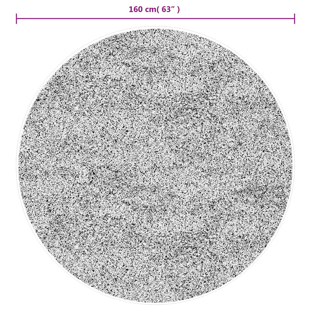 Tapete de pelo alto com aspeto brilhante ISTAN Ø160cm cinzento