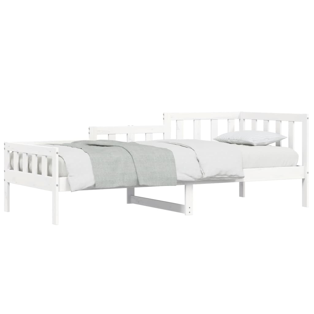 Sofá-cama sem colchão 90x200 cm madeira de pinho maciça branco
