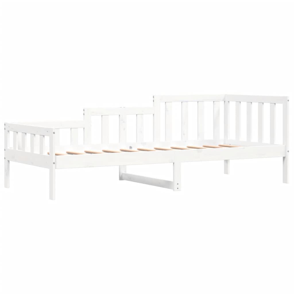 Sofá-cama sem colchão 90x200 cm madeira de pinho maciça branco