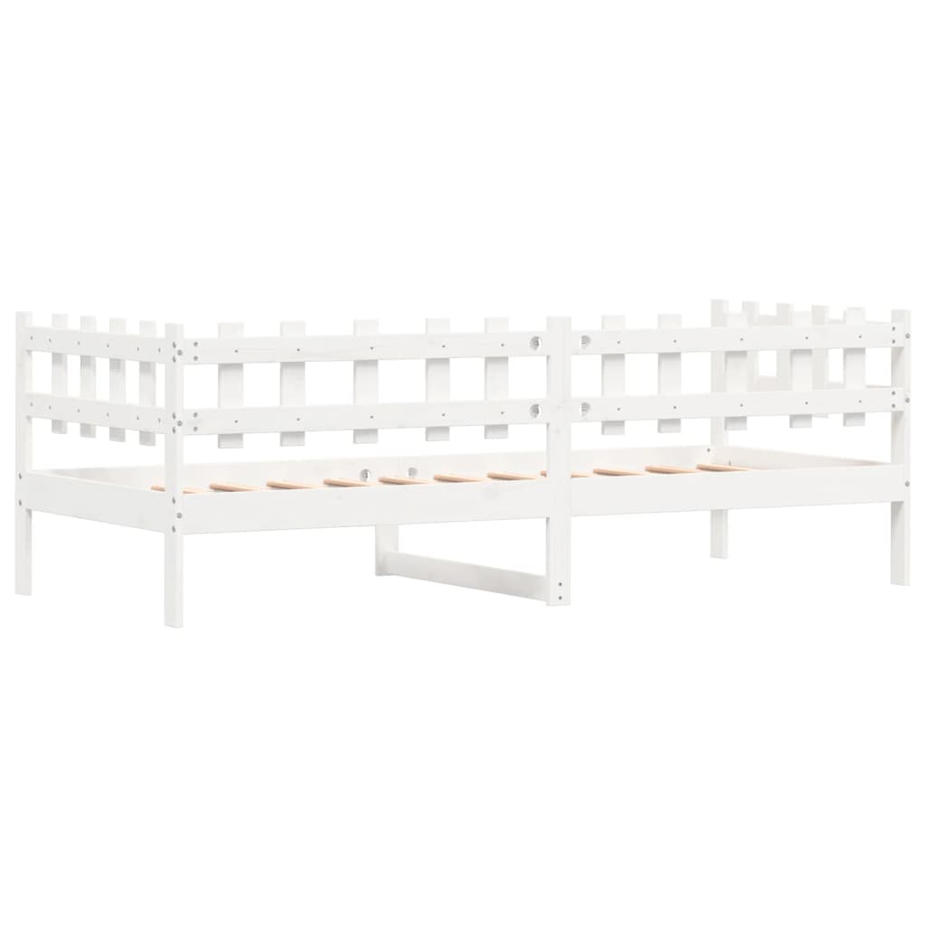 Sofá-cama sem colchão 80x200 cm madeira de pinho maciça branco