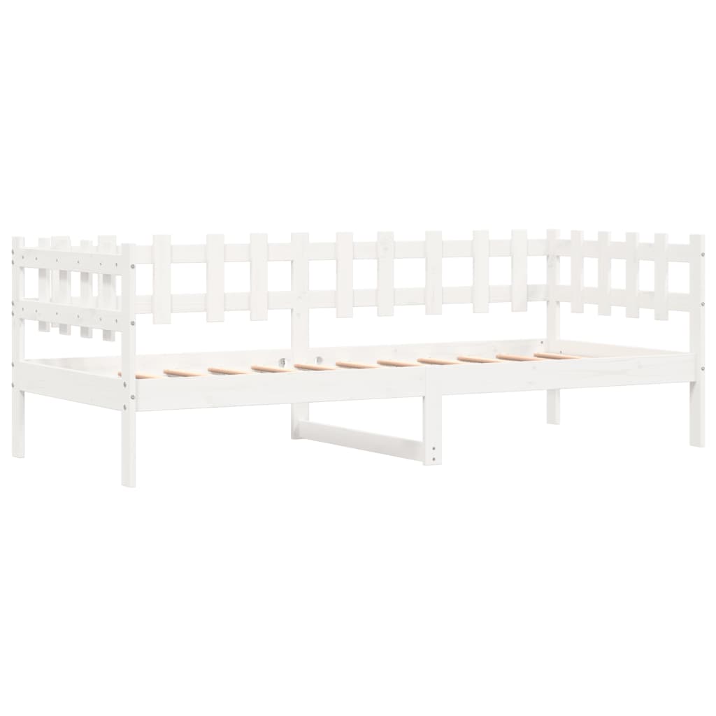 Sofá-cama sem colchão 90x200 cm madeira de pinho maciça branco