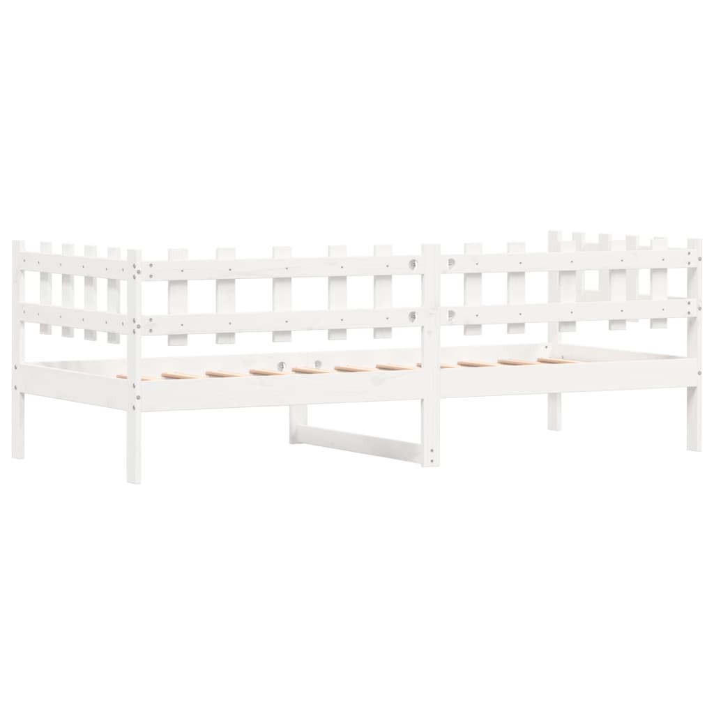 Sofá-cama sem colchão 90x200 cm madeira de pinho maciça branco