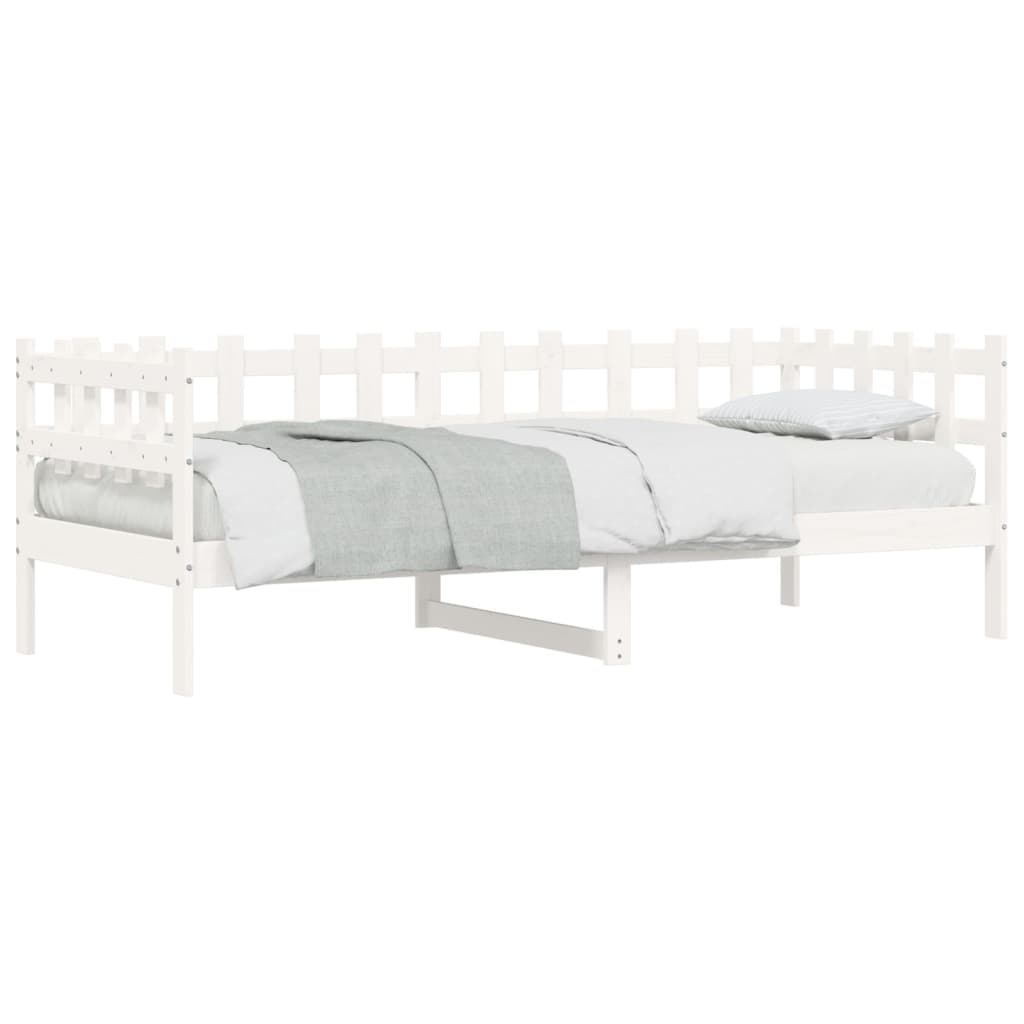 Sofá-cama sem colchão 90x190 cm madeira de pinho maciça branco