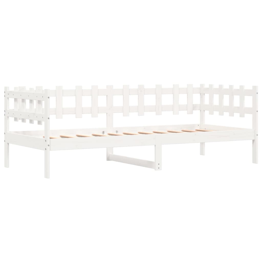 Sofá-cama sem colchão 90x190 cm madeira de pinho maciça branco