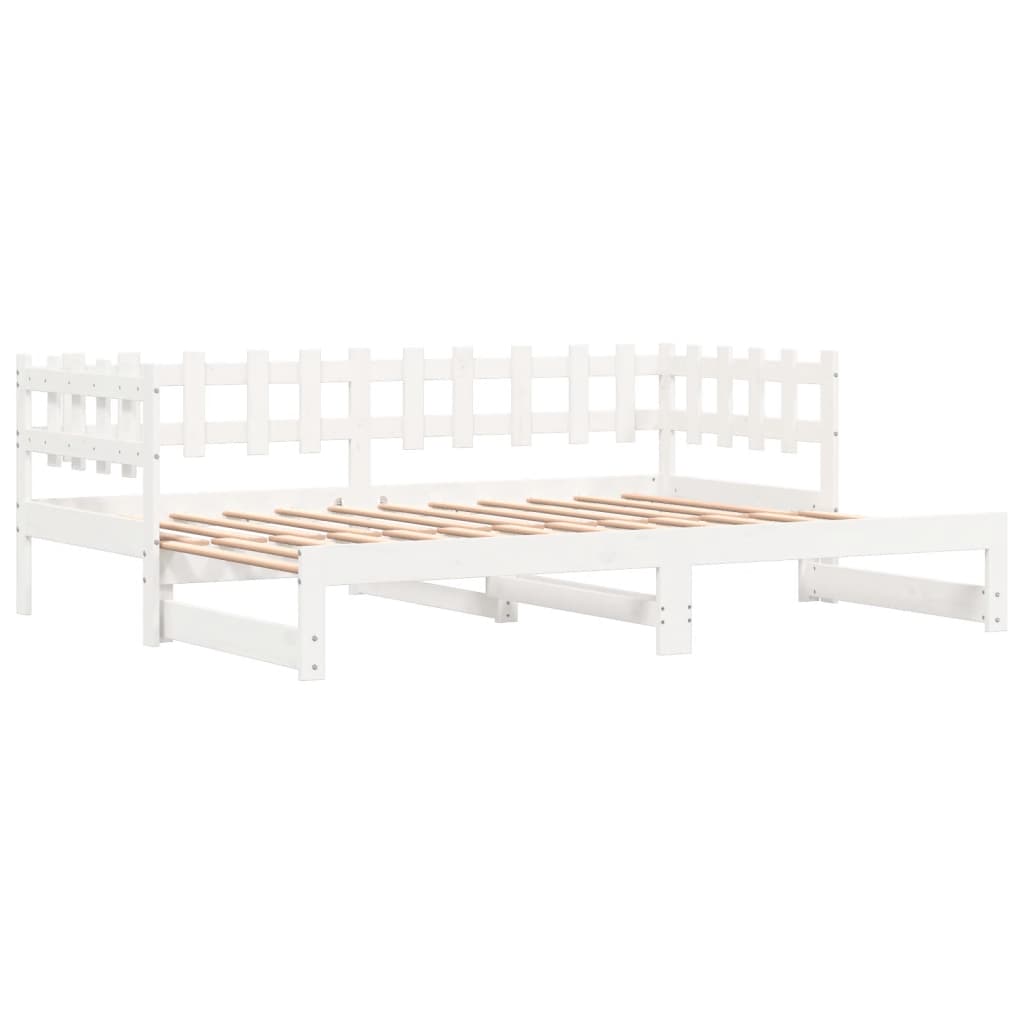 Sofá-cama de puxar 2x(80x200) cm pinho maciço branco