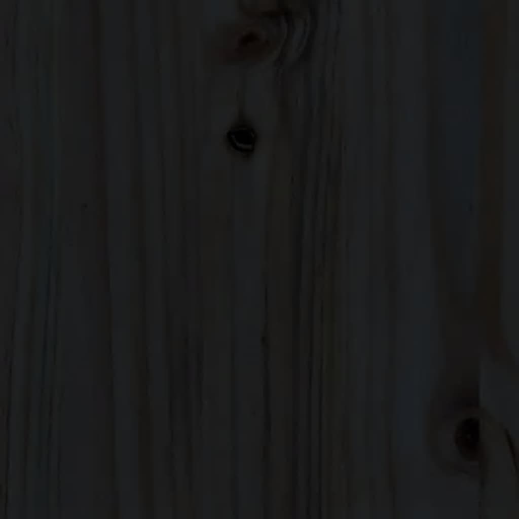 Estrutura sofá-cama de puxar 2x(90x190) cm pinho maciço preto