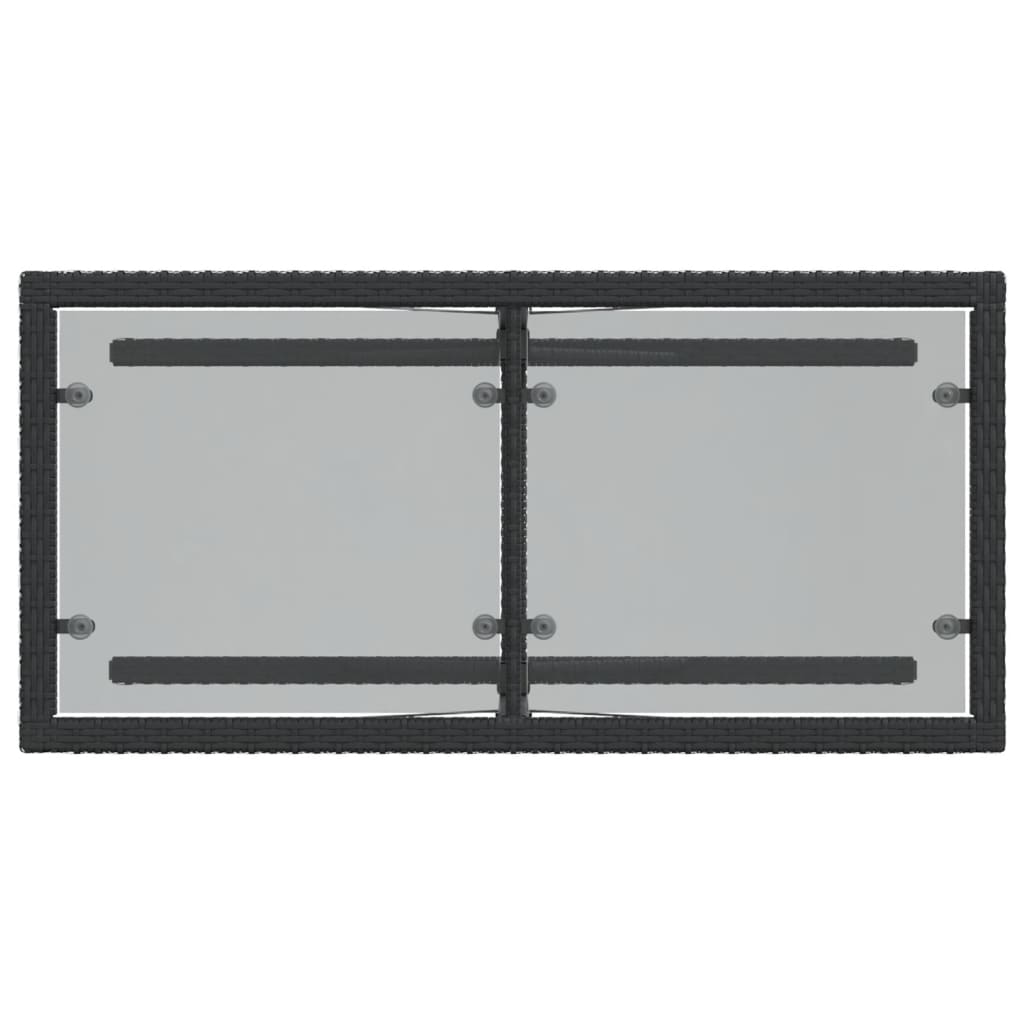 3 pcs conjunto de bistrô com almofadões vime PE preto