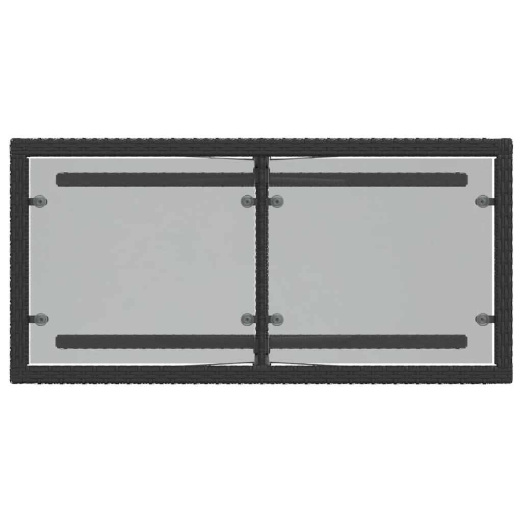 3 pcs conjunto de bistrô com almofadões vime PE preto