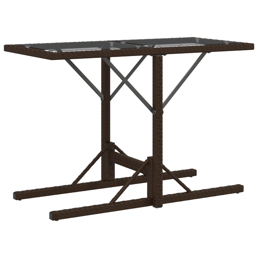 3 pcs conjunto bistrô com almofadões vime PE castanho