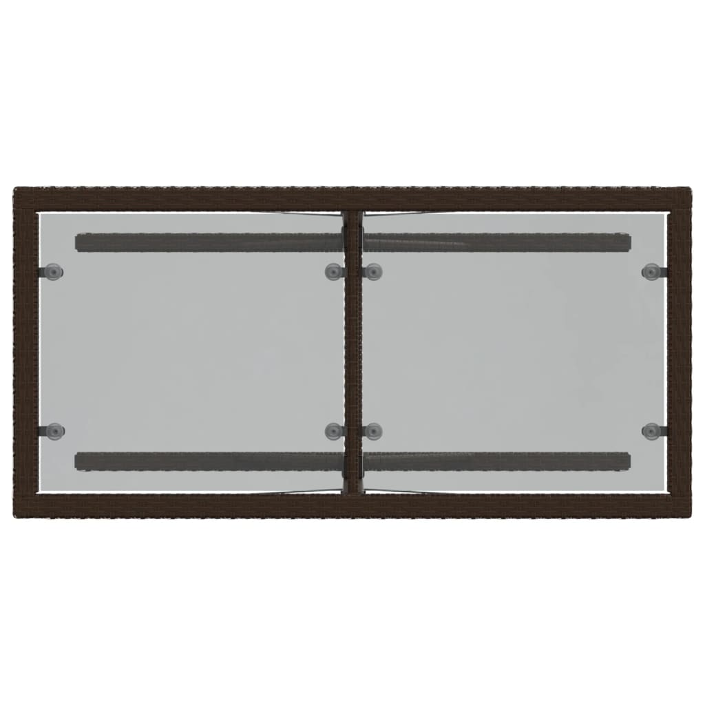 3 pcs conjunto bistrô com almofadões vime PE castanho