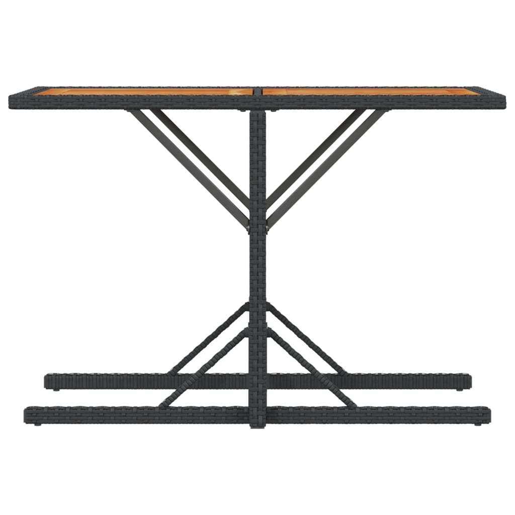 3 pcs conjunto de bistrô com almofadões vime PE preto