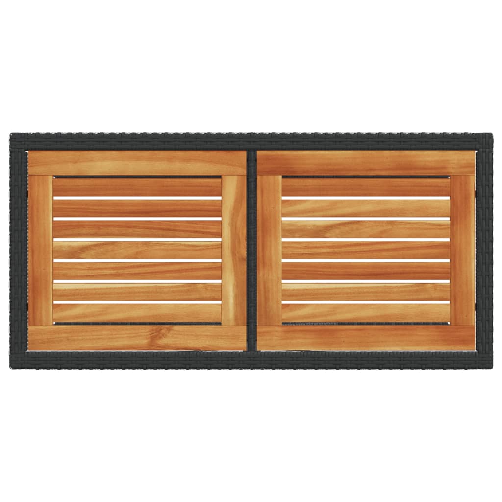 3 pcs conjunto de bistrô com almofadões vime PE preto