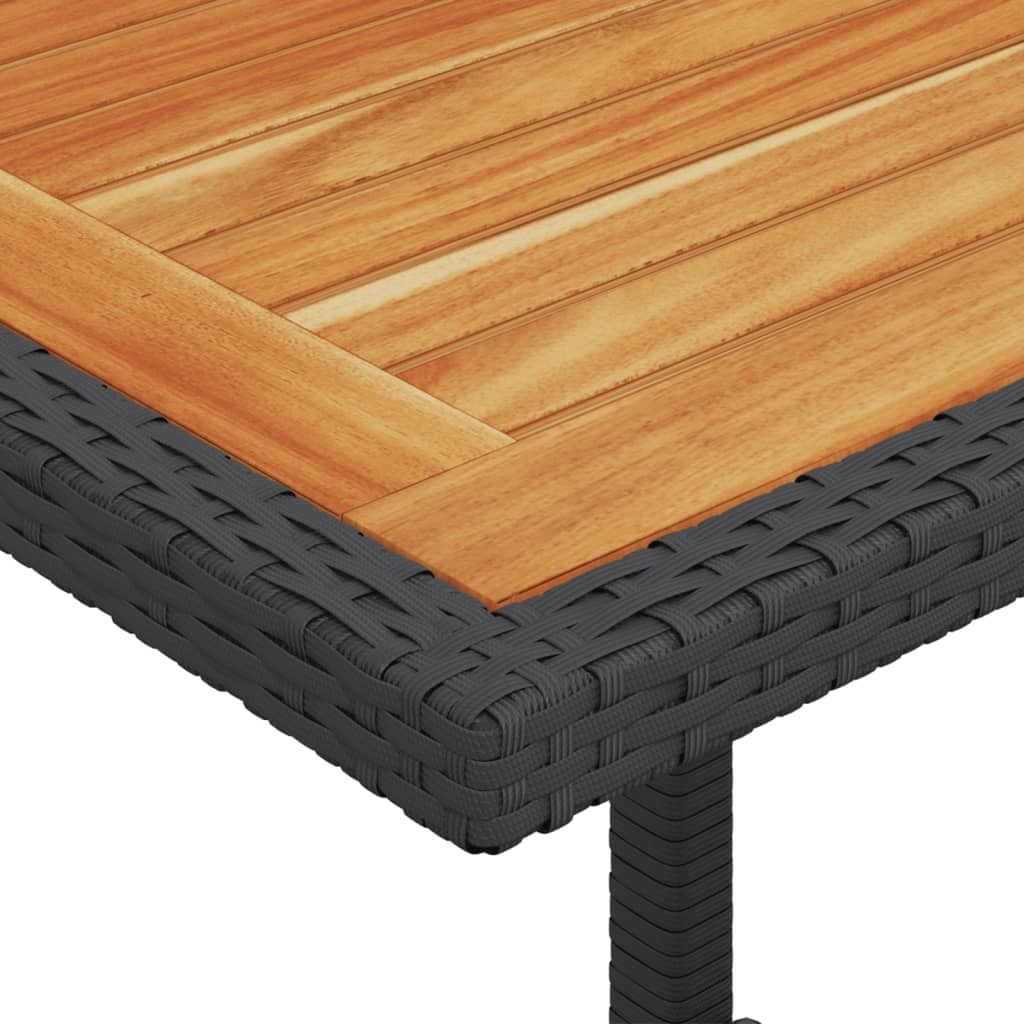 3 pcs conjunto de bistrô com almofadões vime PE preto