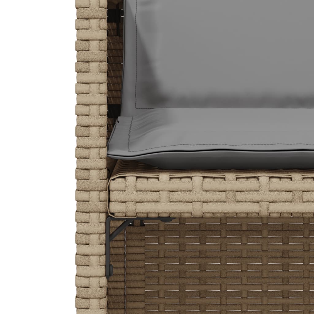 3 pcs conjunto bistrô com almofadões vime PE bege misturado