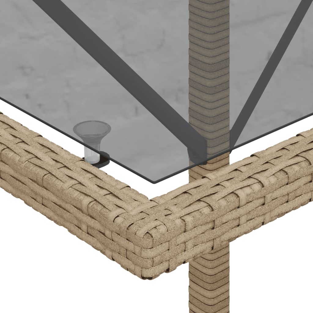 3 pcs conjunto bistrô com almofadões vime PE bege misturado