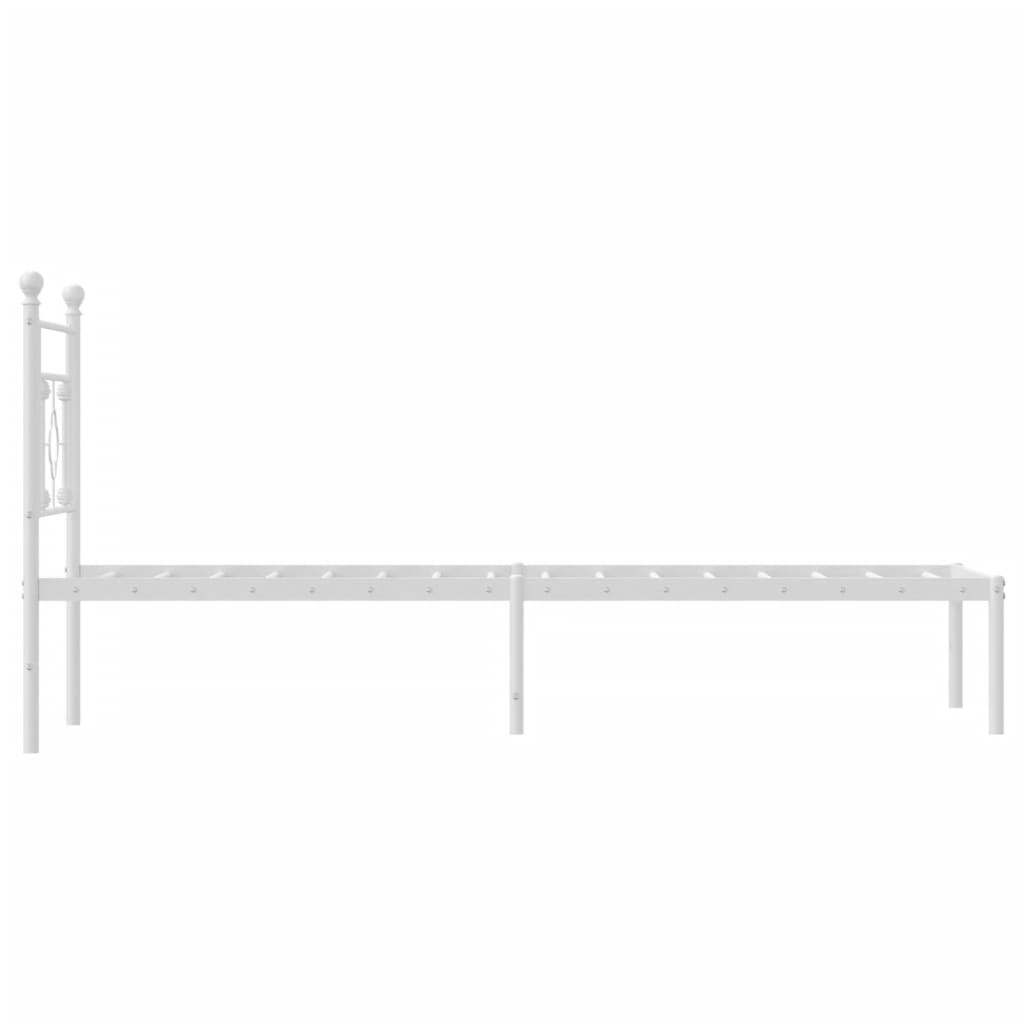 Estrutura de cama com cabeceira 80x200 cm metal branco