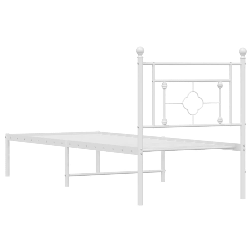 Estrutura de cama com cabeceira 80x200 cm metal branco
