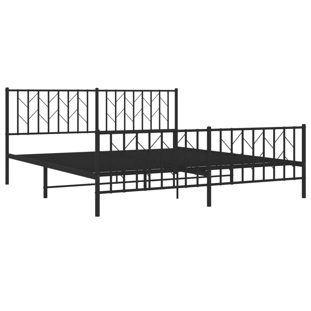 Estrutura de cama sem colchão com pés 180x200 cm preto
