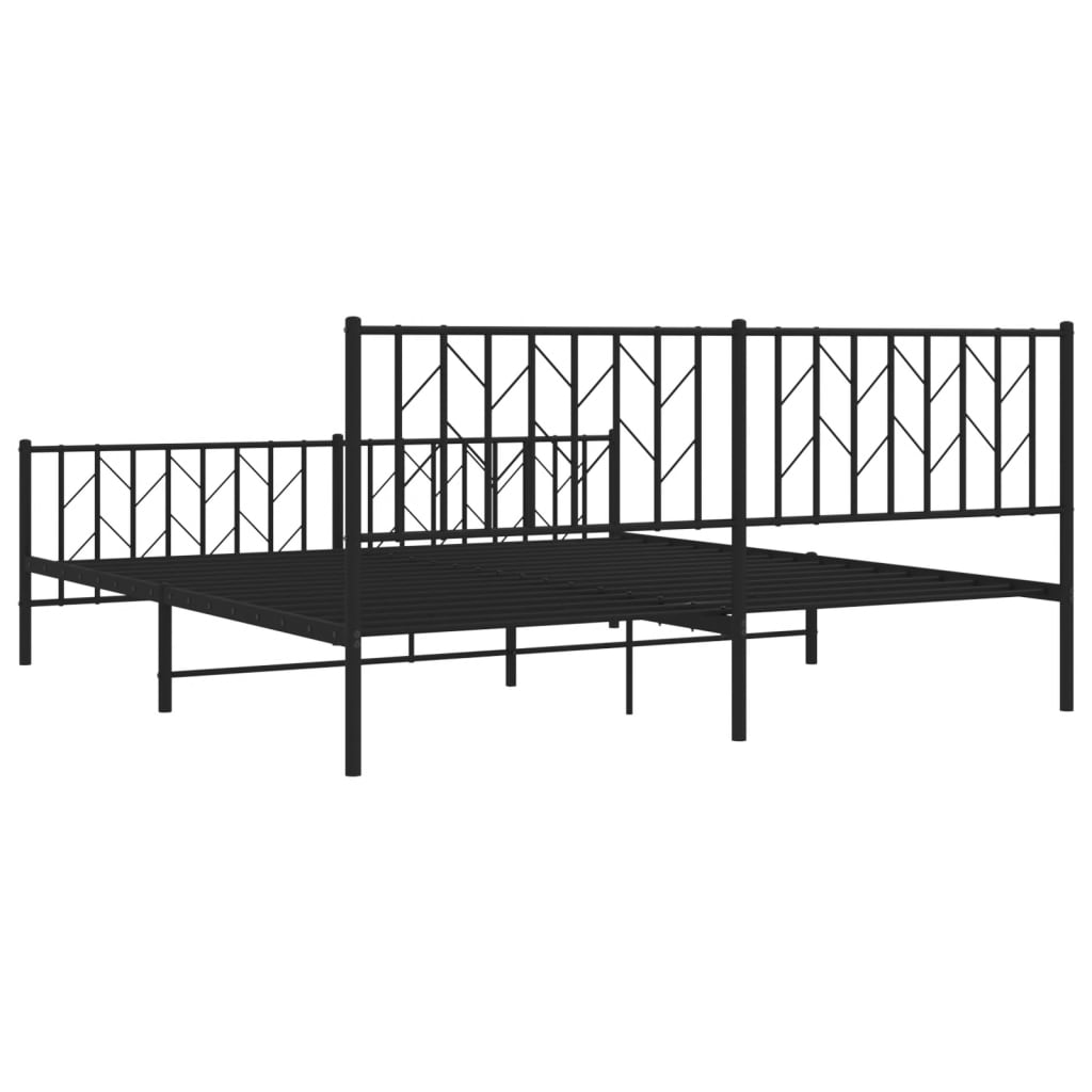 Estrutura de cama sem colchão com pés 180x200 cm preto