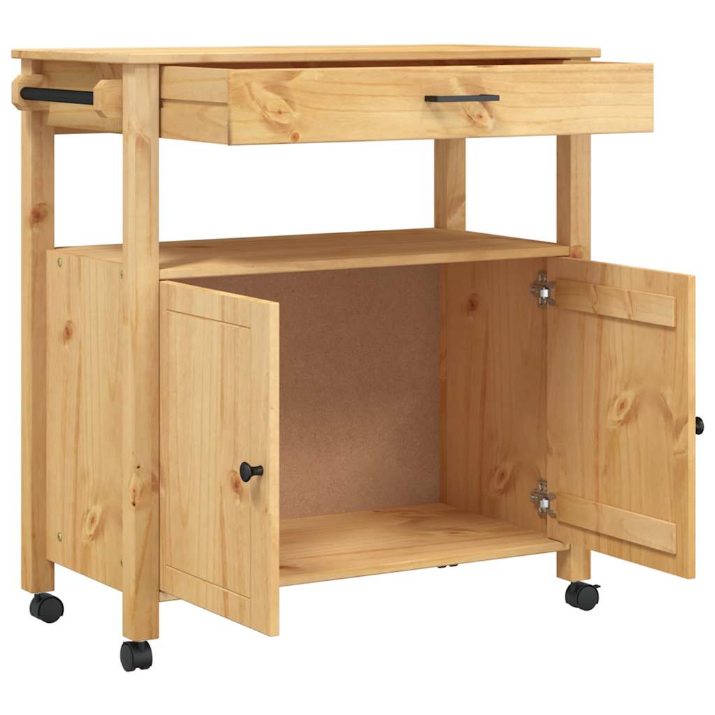 Carrinho de cozinha MONZA 84x40x90 cm madeira de pinho maciça