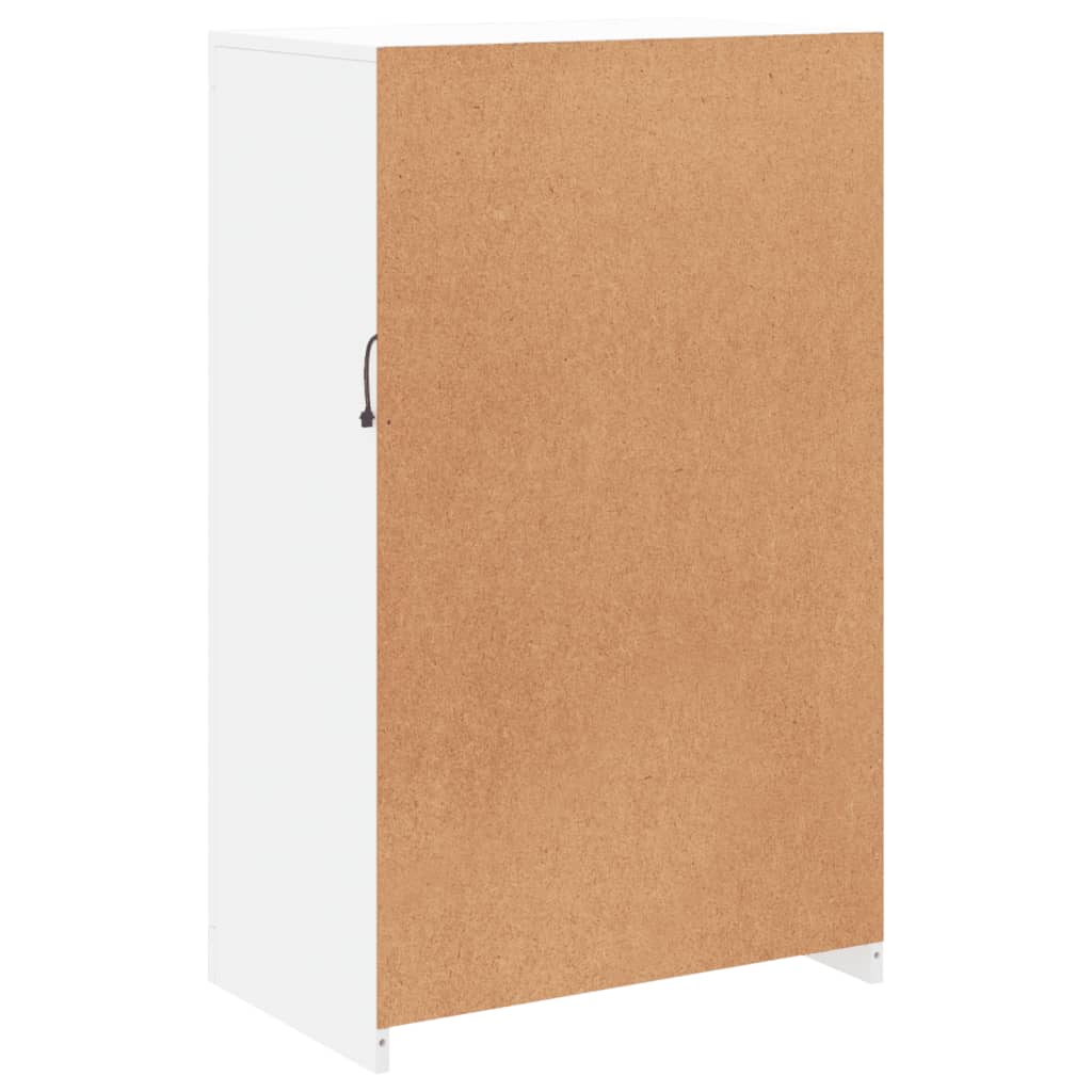 Armário de apoio com luzes LED derivados de madeira branco