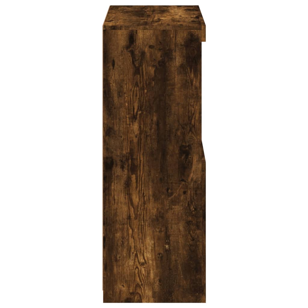 Armário de apoio c/ luzes LED derivados madeira carvalho fumado