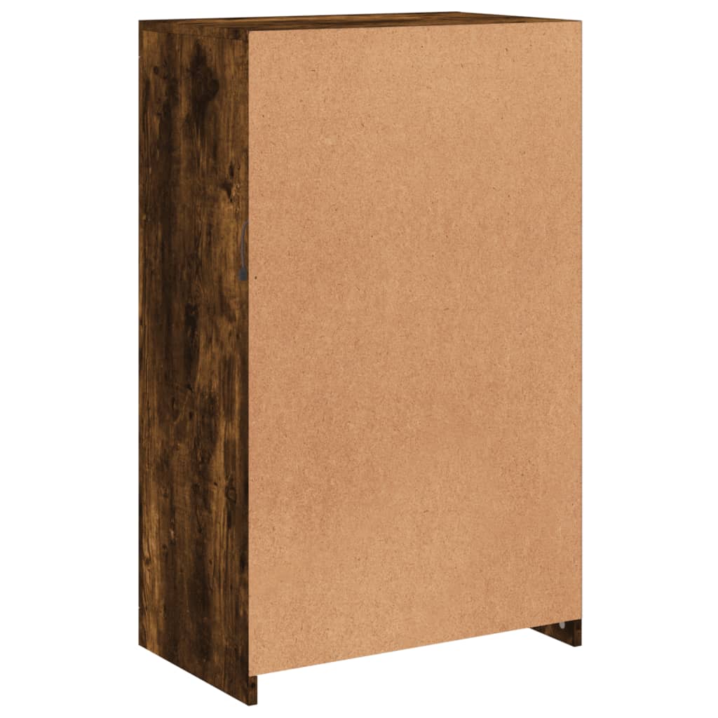 Armário de apoio c/ luzes LED derivados madeira carvalho fumado