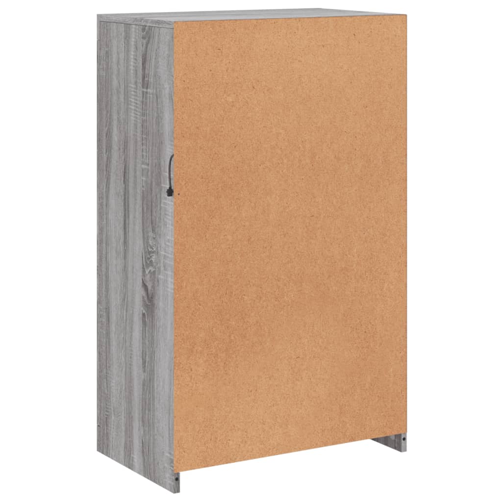 Armário de apoio c/ luzes LED derivados madeira cinzento sonoma