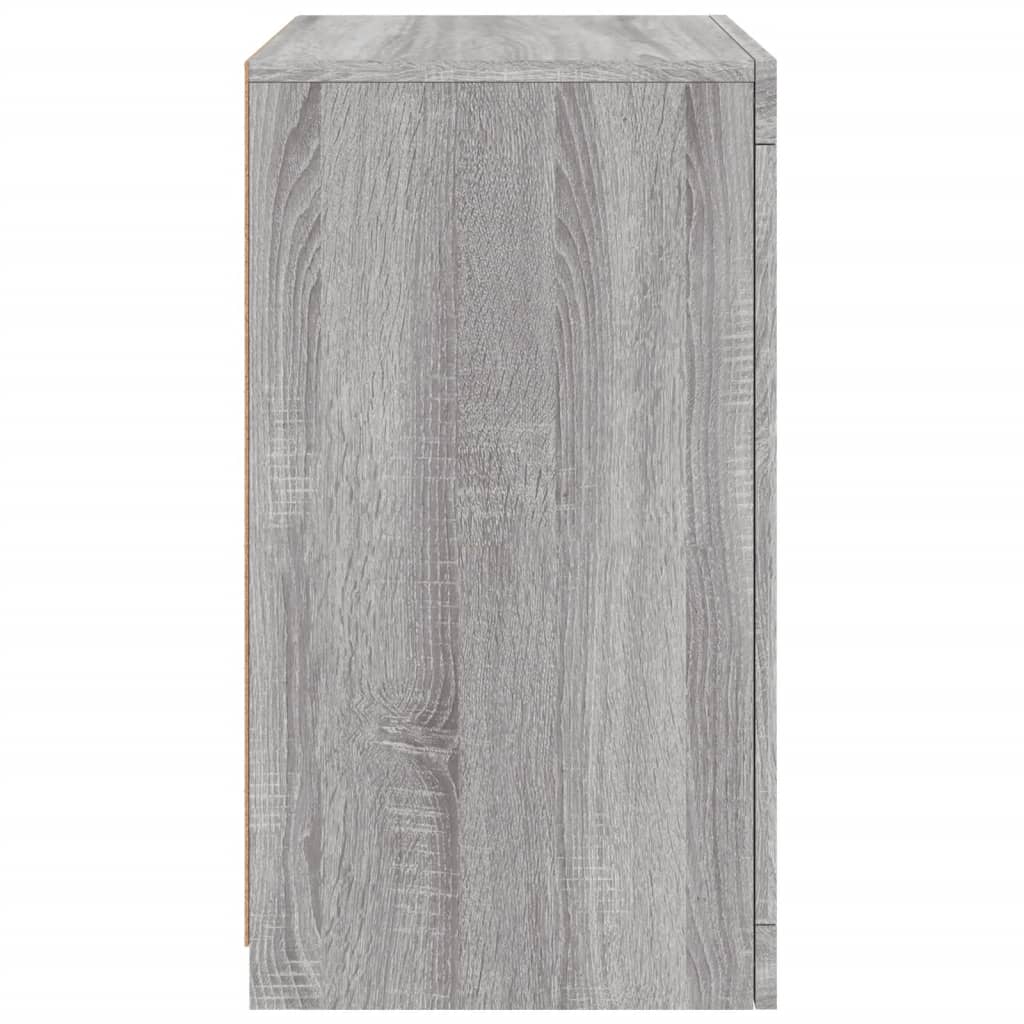 Móveis de apoio c/ LEDs 2 pcs derivados madeira cinza sonoma