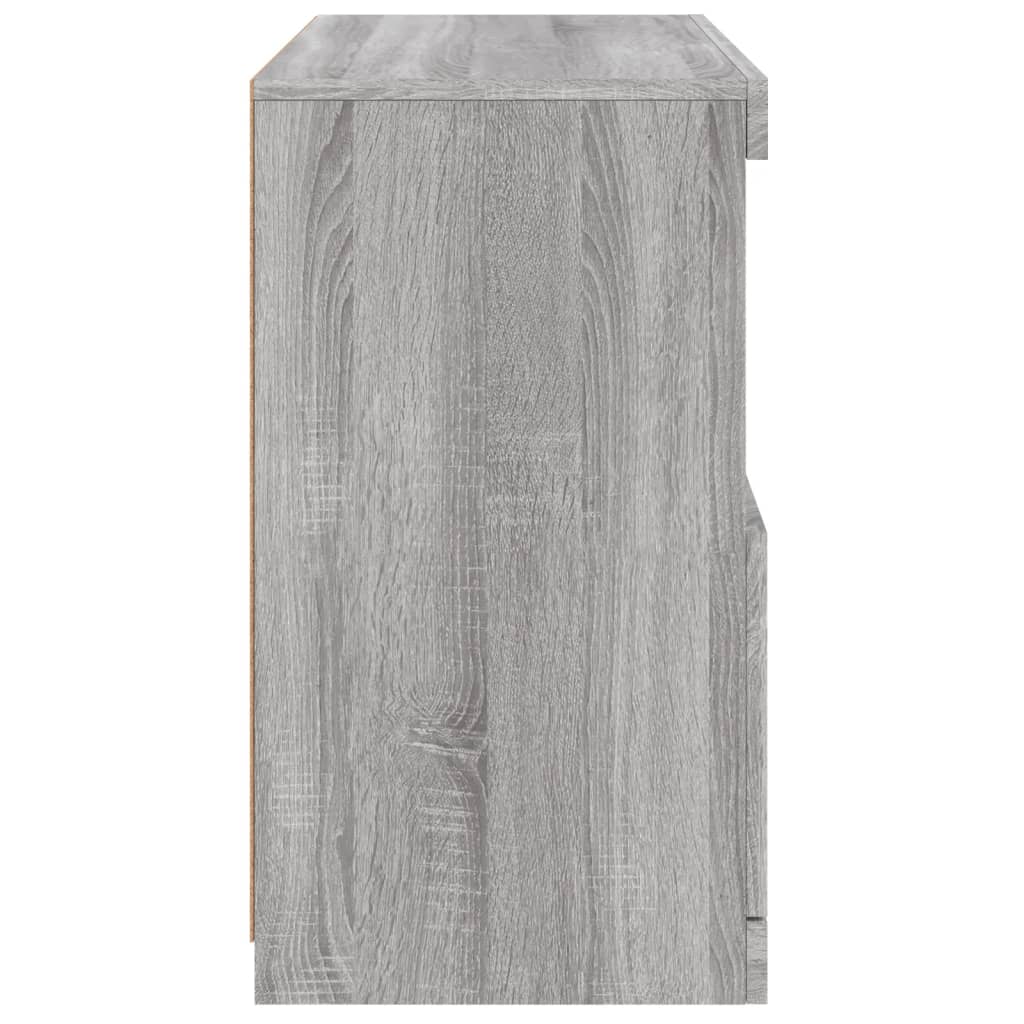Aparador com luzes LED 60x37x67 cm cinzento sonoma
