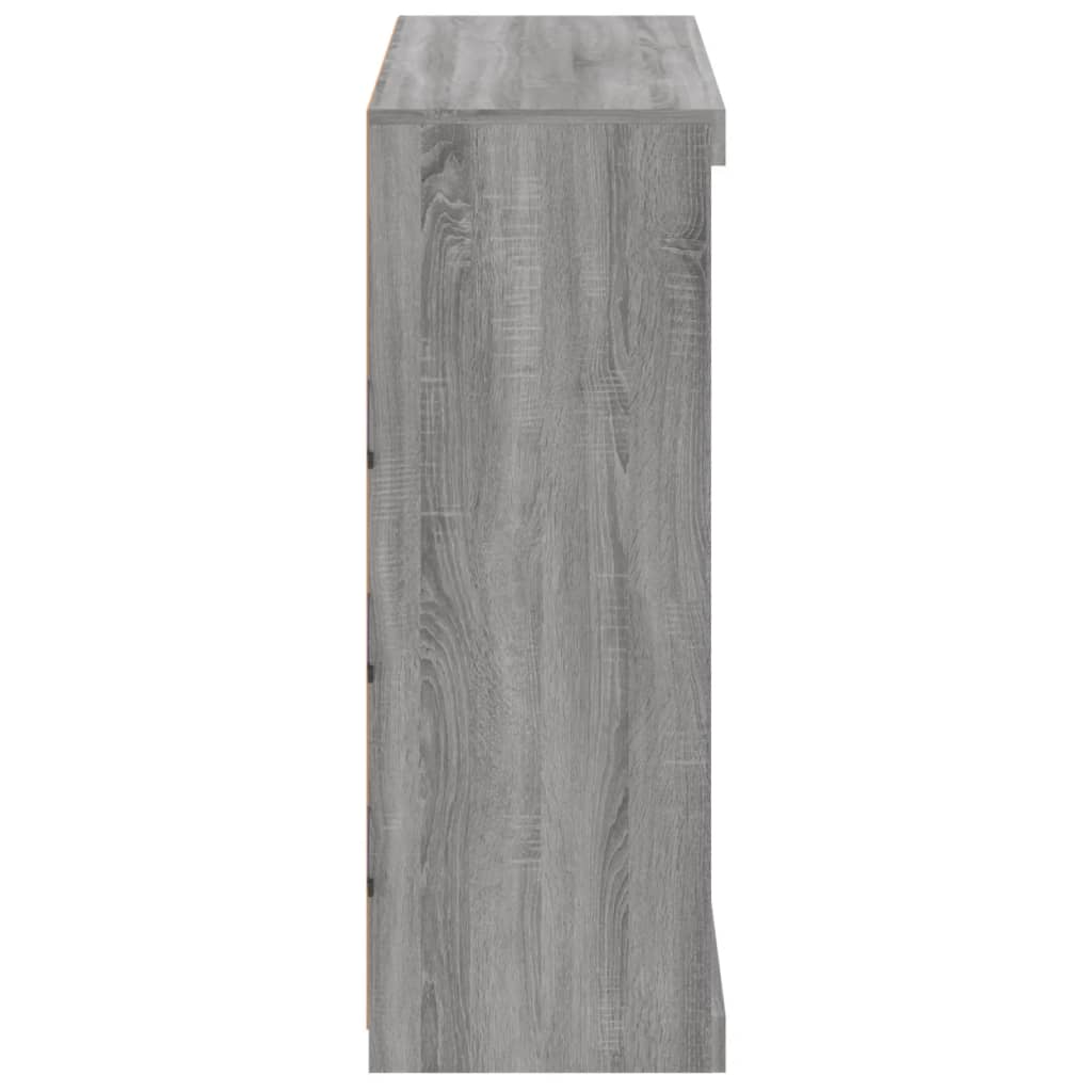 Aparador com luzes LED 81x37x100 cm cinzento sonoma