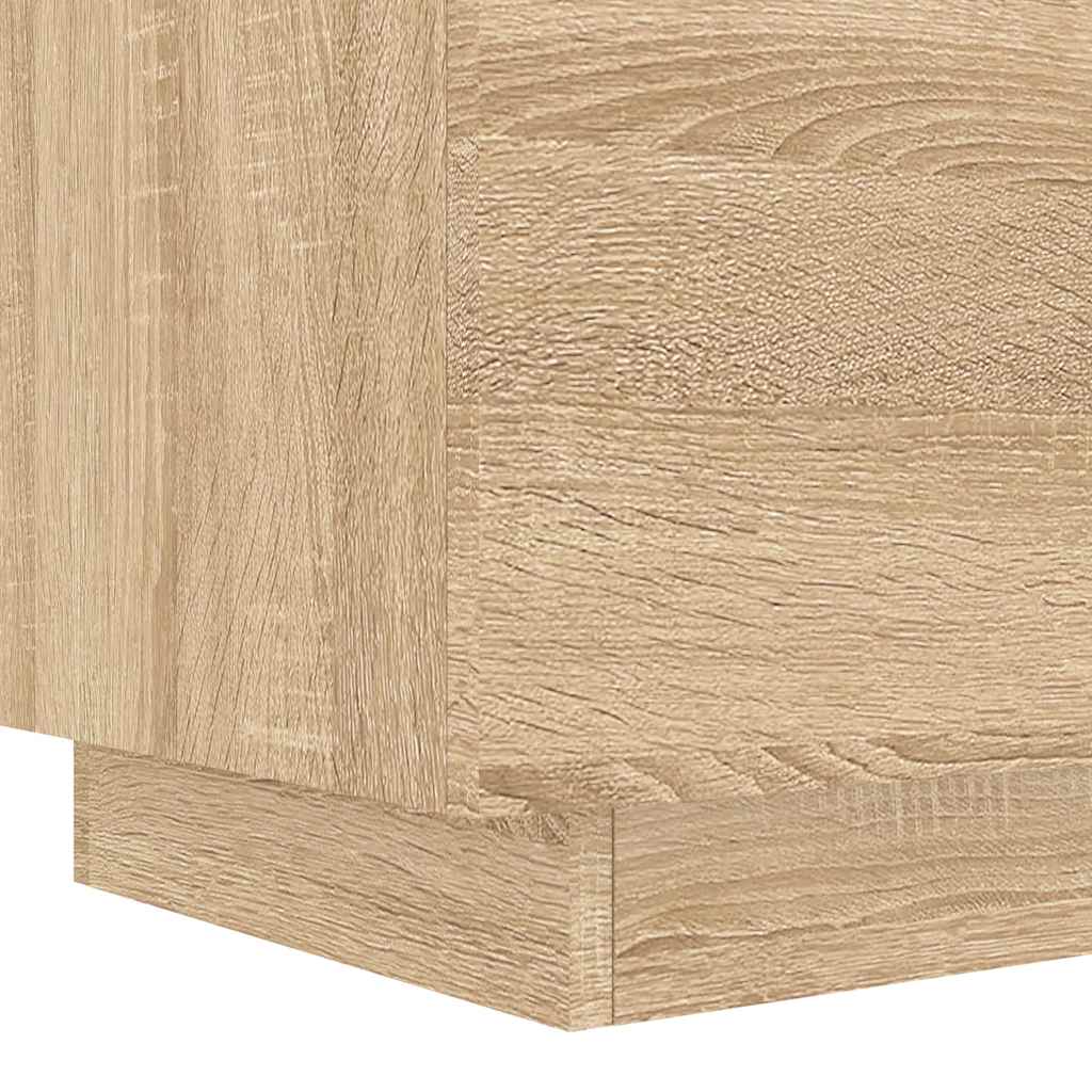 Mesa cabeceira c/ luzes LED derivados madeira carvalho sonoma