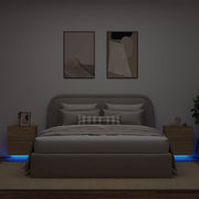 Mesas cabeceira c/ LEDs 2 pcs derivados madeira carvalho sonoma