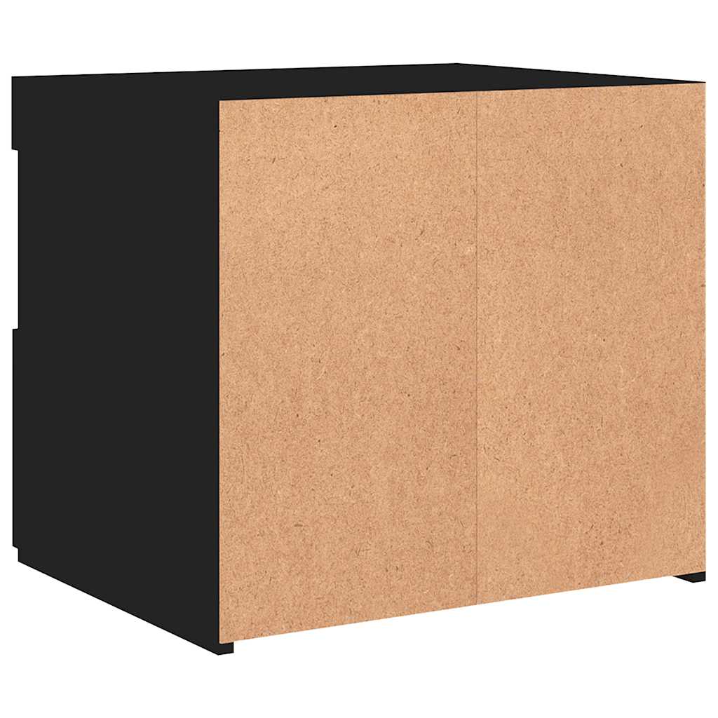 Mesa de cabeceira com luzes LED 50x40x45 cm preto