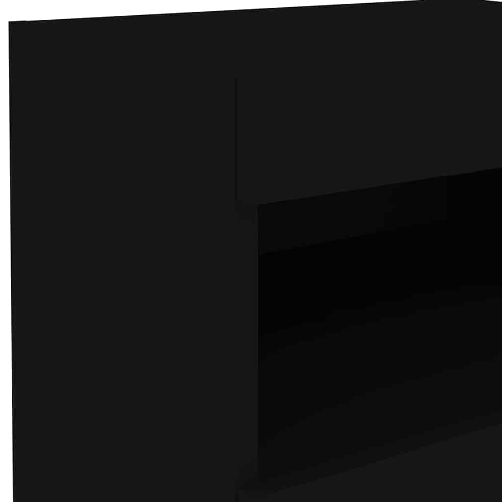 Mesas de cabeceira c/ luzes LED 2 pcs 50x40x45 cm preto