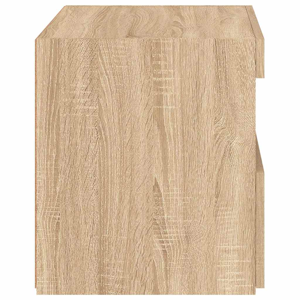 Mesas cabeceira c/ luzes LED 2 pcs 50x40x45 cm carvalho sonoma