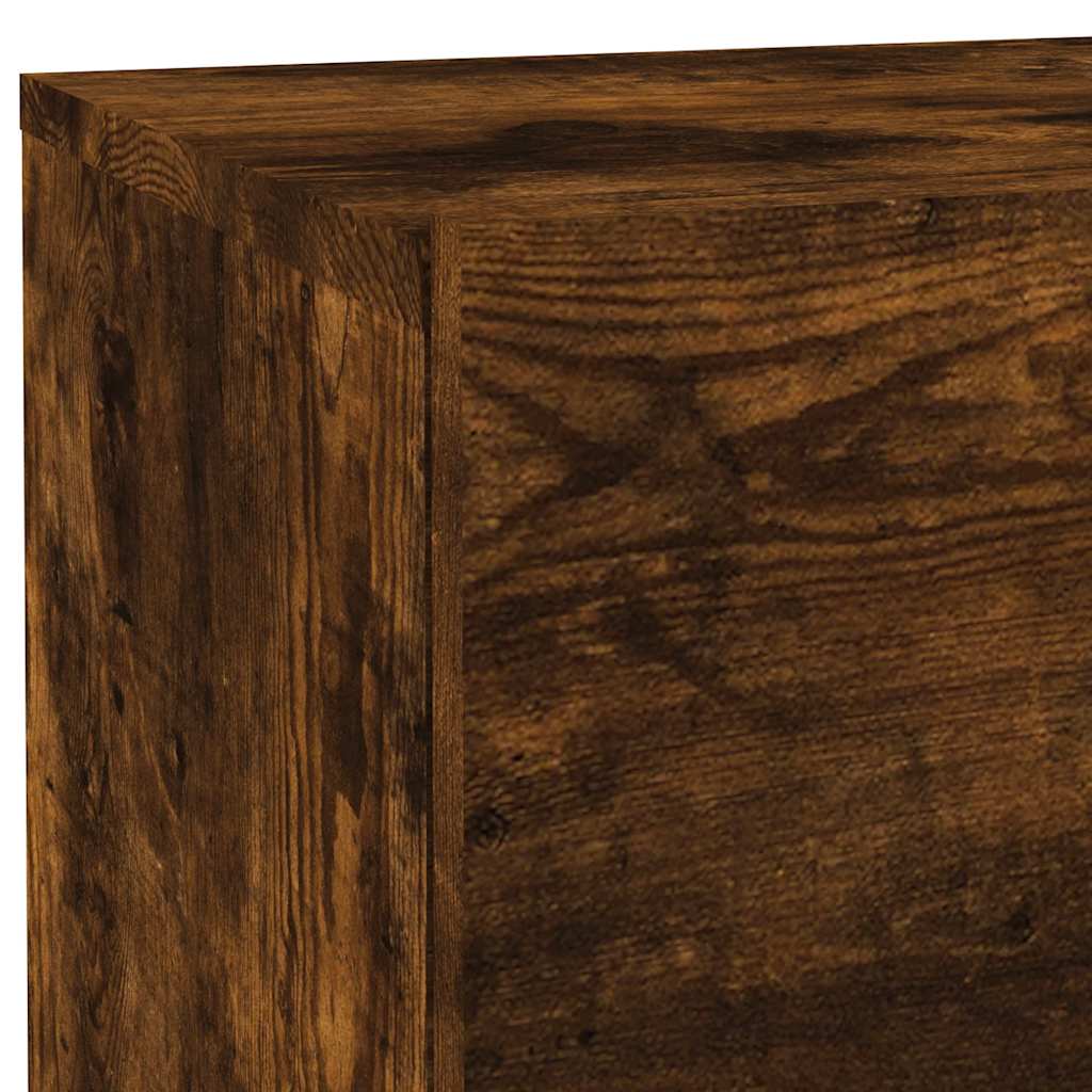 Mesa de cabeceira com luzes LED 70x36x40,5 cm carvalho fumado