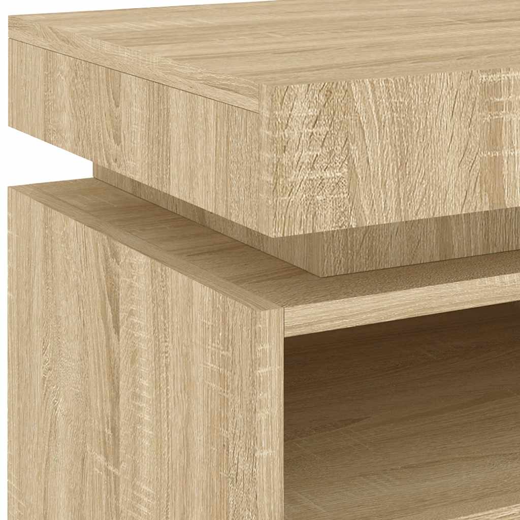Mesa de cabeceira com luzes LED 40x39x48,5 cm carvalho sonoma