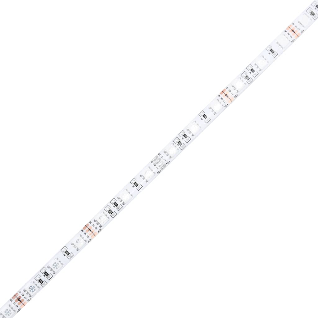 Mesas cabeceira c/ luzes LED 2 pcs 40x39x48,5cm carvalho fumado