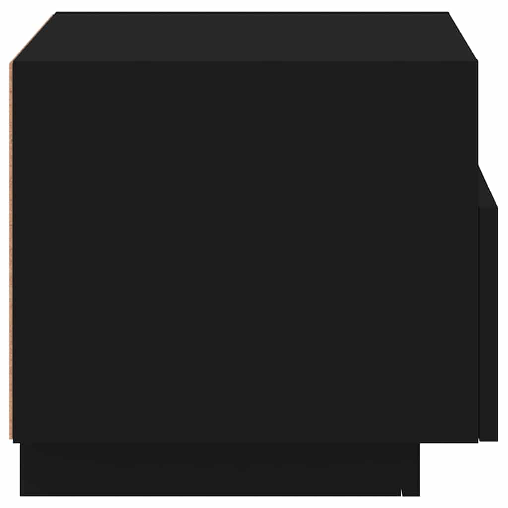 Mesa de cabeceira com luzes LED 40x39x37 cm preto