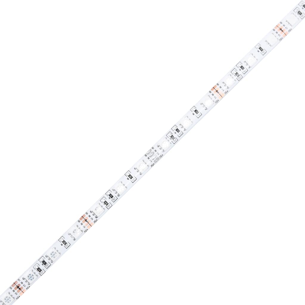 Mesas cabeceira c/ luzes LED 2 pcs 40x39x37 cm carvalho fumado