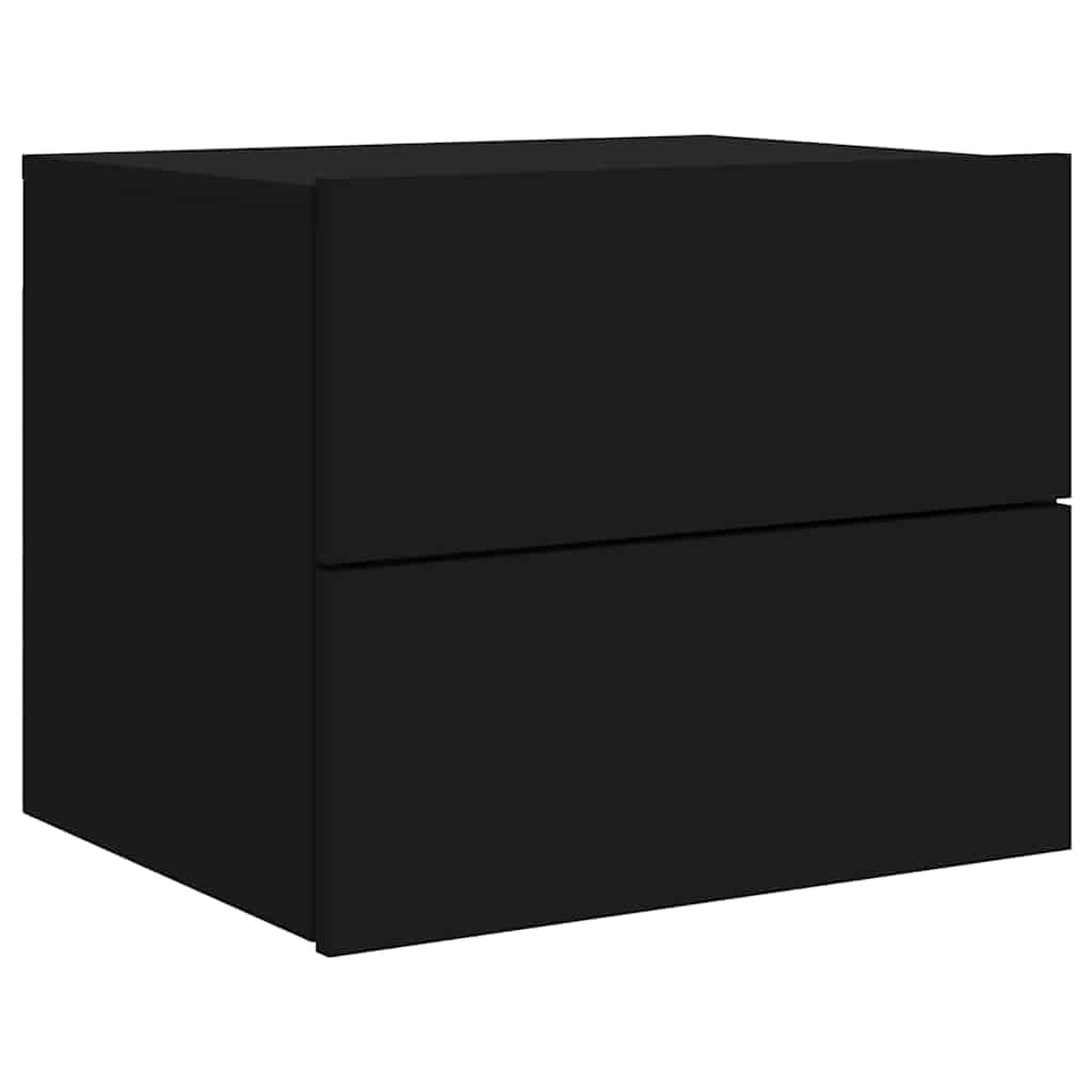 Mesa de cabeceira de parede com luzes LED preto